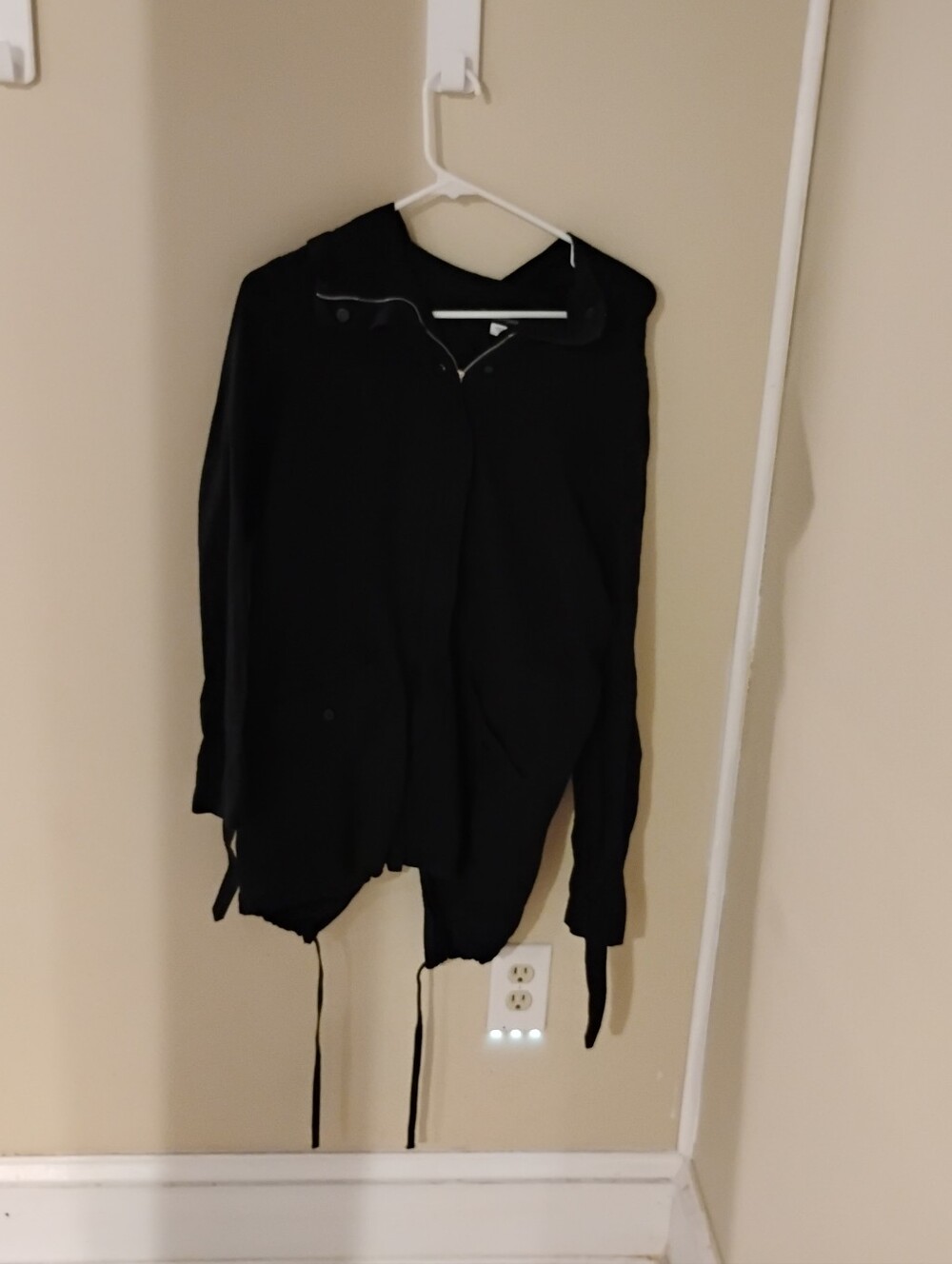 Eileen Fisher Lightweight Full Zip Snap On Button Hooded Coat Sz S